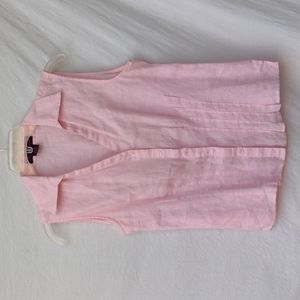 Lily Stanhope Pink Linen Sleeveless Top - S